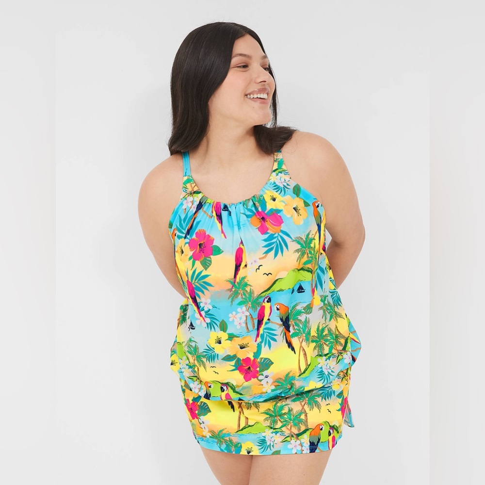 Lane Bryant No-Wire Blouson Tankini Top